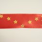 Red Satin Ribbon Bookmark with Star Shaped Sequin Zig-Zags