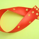 Red Satin Ribbon Bookmark with Star Shaped Sequin Glued on