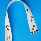 Cream Satin Bookmark with Flower Sequin Embelishment Random Design