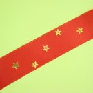 Red Satin Ribbon Bookmark with Star Shaped Sequin Zig-Zags Glued on