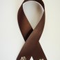 Brown Satin Ribbon Bookmark with Sequin Flower Embelishment
