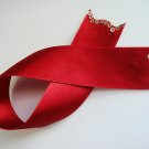 Red Satin Ribbon Bookmark with Sequin Trim