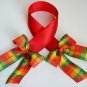 Red Satin Bookmark with Colorful Ribbon Bows