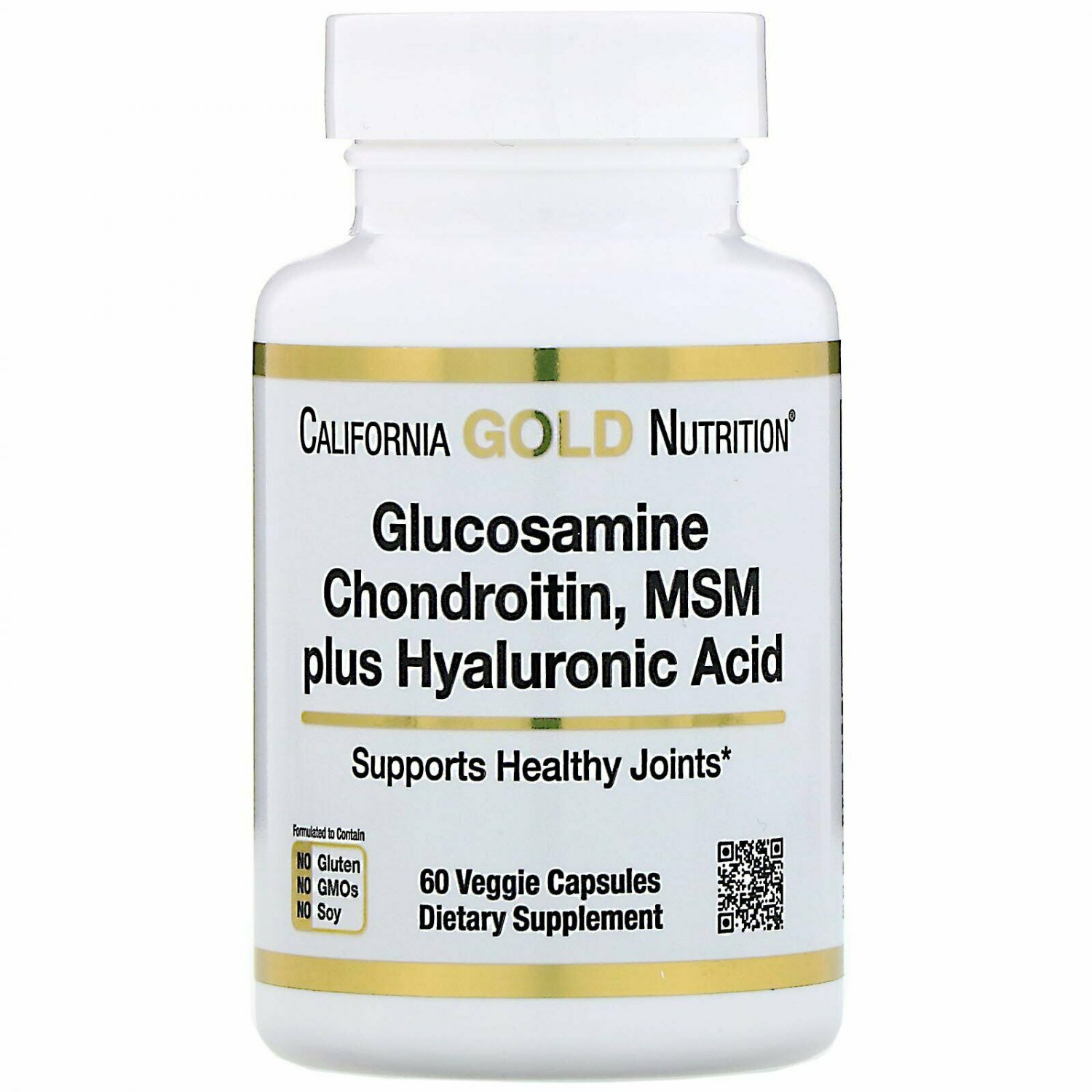 Glucosamine Chondroitin Msm Plus Hyaluronic Acid 60 Veggie Capsules By California Gold Nutrition
