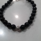 Black tourmaline and Sterling silver bracelet