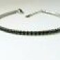 Sterling Silver Tennis Bracelet with Black Cubic Zirconia Stones