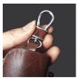 Étui à clés de voiture en cuir texture bois