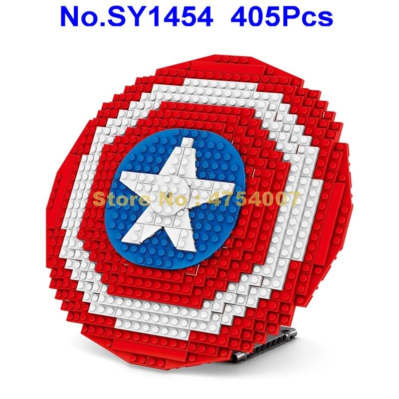 sy1454 405pcs superhero avengers captain america shield 2 figures building block Toy