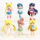 Sailor Moon Crystal Tsukino Usagi Serenity Sailor Mercury PVC Figures 6pcs/set