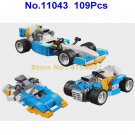 11043 109pcs 3in1 creator technic engine racing car bela building block 31072