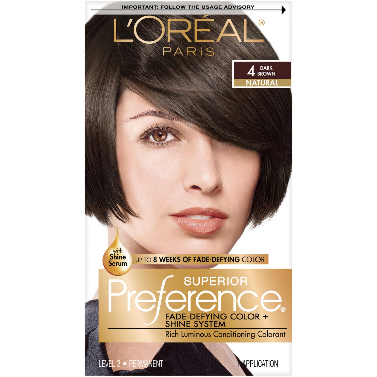 Dark Brown Hair Color LOreal Paris Superior Preference Permanent, 4