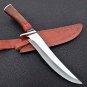 AN CUSTOM HANDMADE D2 STEEL 14" HUNTING KNIFE WITH WOOD HANDLE