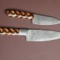 AN Custom Handmade Damascus Steel Chef Knife Lot of 2 Beautiful Knives