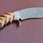 AN CUSTOM HANDMADE DAMASCUS STEEL 15" HUNTING KNIFE KUKKRI WITH WOOD HANDLE