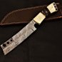 AN CUSTOM HANDMADE DAMASCUS STEEL 13" CHEF CLEAVER KNIFE WITH BONE HANDLE