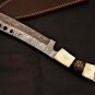 AN CUSTOM HANDMADE DAMASCUS STEEL 13" CHEF CLEAVER KNIFE WITH BONE HANDLE