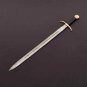 AN CUSTOM HANDMADE DAMASCUS STEEL 35" HUNTING SWORD WITH BLACK HORN HANDLE