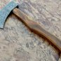 AN CUSTOM HANDMADE DAMASCUS STEEL AXE HUNTING CAMPING WITH WOOD HANDLE