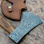 AN CUSTOM HANDMADE DAMASCUS STEEL AXE HUNTING CAMPING WITH WOOD HANDLE