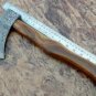 AN CUSTOM HANDMADE DAMASCUS STEEL AXE HUNTING CAMPING WITH WOOD HANDLE