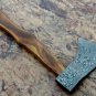 AN CUSTOM HANDMADE DAMASCUS STEEL AXE HUNTING CAMPING WITH WOOD HANDLE