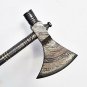 CUSTOM HANDMADE DAMASCUS STEEL 16" HUNTING UNIQUE AXE WITH DAMASCUS HANDLE