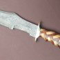 AN Handmade Damascus Steel Tracker Knife With Rose Wood And Olive Wood Handle