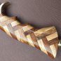 AN Handmade Damascus Steel Tracker Knife With Rose Wood And Olive Wood Handle