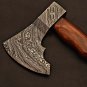 CUSTOM HANDMADE DAMASCUS STEEL 18" HUNTING AXE WITH WOOD HANDLE