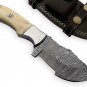 CUSTOM HANDMADE DAMASCUS STEEL 9" HUNTING TRACKER  KNIFE WITH BONE HANDLE