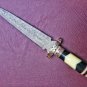 AN Custom Handmade Damascus Hunting Knife Dagger With Horn and rezn Handle
