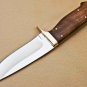 AN CUSTOM HANDMADE D2 STEEL 9" HUNTING KNIFE WITH WOOD HANDLE AND BRASS GUARD