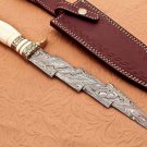 CUSTOM HANDMADE DAMASCUS STEEL 15" HUNTING KNIFE WITH CAMEL BONE HANDLE