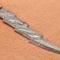 CUSTOM HANDMADE DAMASCUS STEEL 15" HUNTING KNIFE WITH CAMEL BONE HANDLE