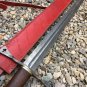 AN CUSTOM HANDMADE DAMASCUS STEEL 35" HUNTING SWORD WITH WOOD HANDLE