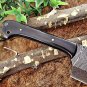 AN CUSTOM HANDMADE DAMASCUS STEEL 10" CHEF CLEAVER HUNTING KNIFE HORN HANDLE