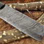 AN CUSTOM HANDMADE DAMASCUS STEEL 10" CHEF CLEAVER HUNTING KNIFE HORN HANDLE