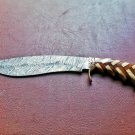 AN CUSTOM HANDMADE DAMASCUS STEEL HUNTING KUKRI KNIFE with WOOD HANDLE