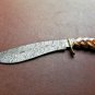 AN CUSTOM HANDMADE DAMASCUS STEEL HUNTING KUKRI KNIFE with WOOD HANDLE