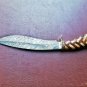 AN CUSTOM HANDMADE DAMASCUS STEEL HUNTING KUKRI KNIFE with WOOD HANDLE