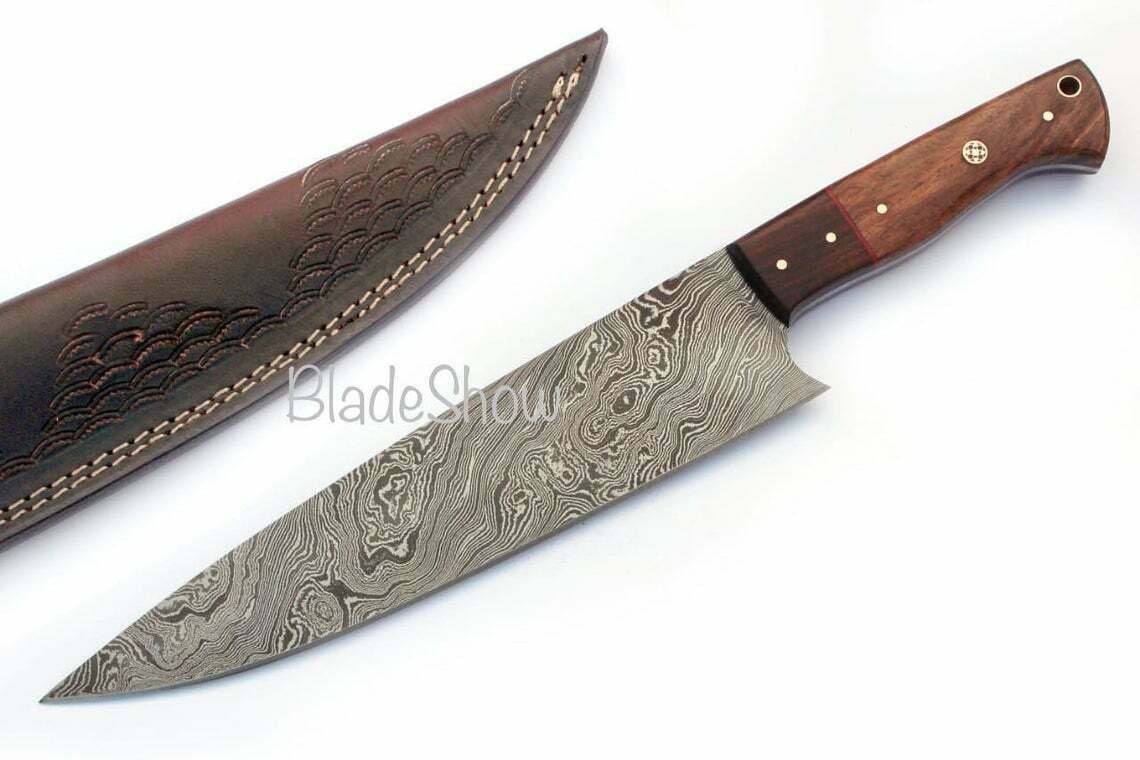 CUSTOM HANDMADE DAMASCUS STEEL 10" CHEF/KITCHEN KNIFE WITH WOOD HANDLE