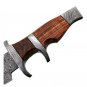 AN CUSTOM HANDMADE DAMASCUS STEEL 15" HUNTING KNIFE WITH WOOD HANDLE