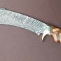 Custom Handmade Damascus Steel Hunting Bowie Knife With Rose Wood And OliveWood