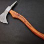 AN CUSTOM HANDMADE DAMASCUS STEEL HUNTING AXE WITH WOOD HANDLE