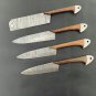 LOT OF 4 AN CUSTOM HANDMADE DAMASCUS STEEL CHEF SET KNIFE WITH WOOD HANDLE