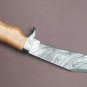 AN BEAUTIFUL CUSTOM HANDMADE Damascus STEEL KNIFE WOOD HANDLE .