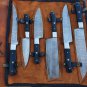 AN CUSTOM HANDMADE DAMASCUS STEEL CHEF SET KNIFE WITH MICARTA HANDLE