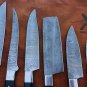AN CUSTOM HANDMADE DAMASCUS STEEL CHEF SET KNIFE WITH MICARTA HANDLE