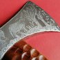 AN CUSTOM HANDMADE DAMASCUS HUNTING AXE WITH BEAUTIFUL WOOD HANDLE