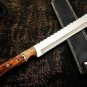 AN CUSTOM HANDMADE J2 STEEL 17" HUNTING KNIFE WITH WOOD HANDLE
